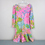 Load image into Gallery viewer, Lilly Pulitzer Girls Ricca Dress Multi More Lovers Coral L 8-10
