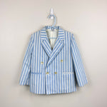 Load image into Gallery viewer, Vintage Monsieur Adolfo Blue Striped Blazer 5T USA
