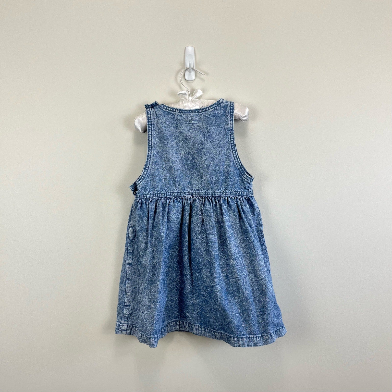 Vintage OshKosh B'gosh Acid Wash Smiley Face Dress 4T USA