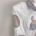 Load image into Gallery viewer, Mayoral Knit Polkadot Babygrow Applique Bunny Footie 1-2 Months
