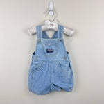 Load image into Gallery viewer, Vintage OshKosh B'gosh Blue Jean Shortalls 3-6 Months
