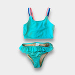 Load image into Gallery viewer, Crewcuts Girls Aqua Ruffle Bikini Swimsuit Set 8
