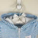 Load image into Gallery viewer, Kissy Kissy Blue Terry Striped Hooded Beach Cover Up Romper 0-3
