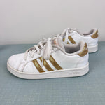 Load image into Gallery viewer, Adidas Girls Grand Court Sneakers White Gold 1
