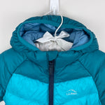 Load image into Gallery viewer, L.L. Bean Ultralight 650 Down Jacket Colorblock Blue Green 12-18 Months
