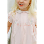 Load image into Gallery viewer, The Proper Peony Hand Embroidered Big Sister Dress Pink 3T
