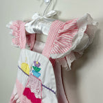 Load image into Gallery viewer, Vintage Pete's Jeans by Good Lad Pink Striped Romper 3T
