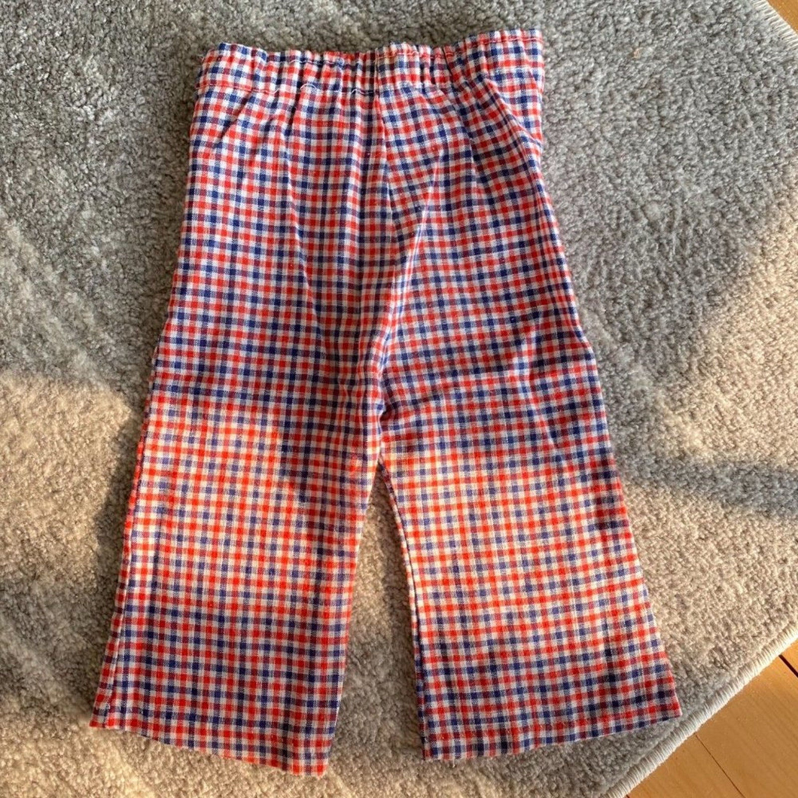 Vintage 70s Girls Two Piece Plaid Set 18 Months