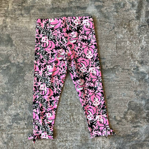 Lilly Pulitzer Girls Hibiscus Pink Hangin With My Boo Maia Leggings XL 12-14