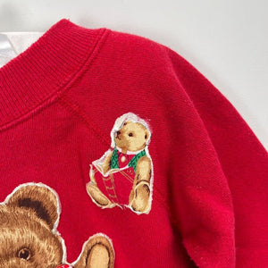 Vintage Hanes Red Teddy Bear Sweatshirt 4T USA