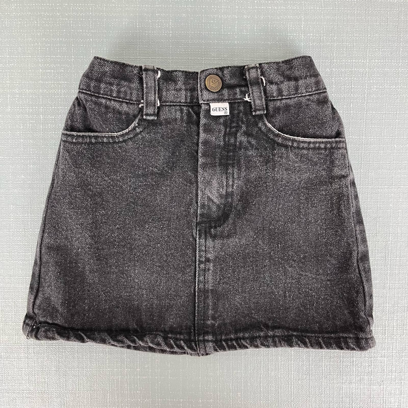 Vintage Guess Black Denim Skirt 2T USA