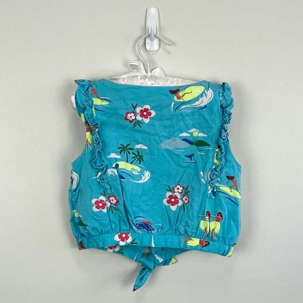 Mini Boden Tropical Island Ruffle Tank Top 5-6 Years