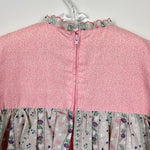 Load image into Gallery viewer, Vintage Girls Pink Gray Floral Tiered Dress
