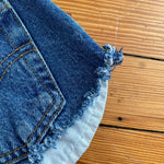 Load image into Gallery viewer, Vintage Levi's 566 Loose Fit Cut Off Blue Jean Shorts Toddler Girl 4T
