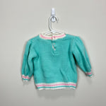 Load image into Gallery viewer, Vintage Doe Spun Aqua Green Ski Sweater 12 Months
