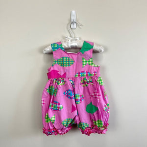 Corky's Kids Pink Ruffle Fish Romper 0-3 Months