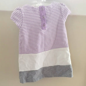 Gymboree Purple Striped Bow Pocket Dress 6-12 Months