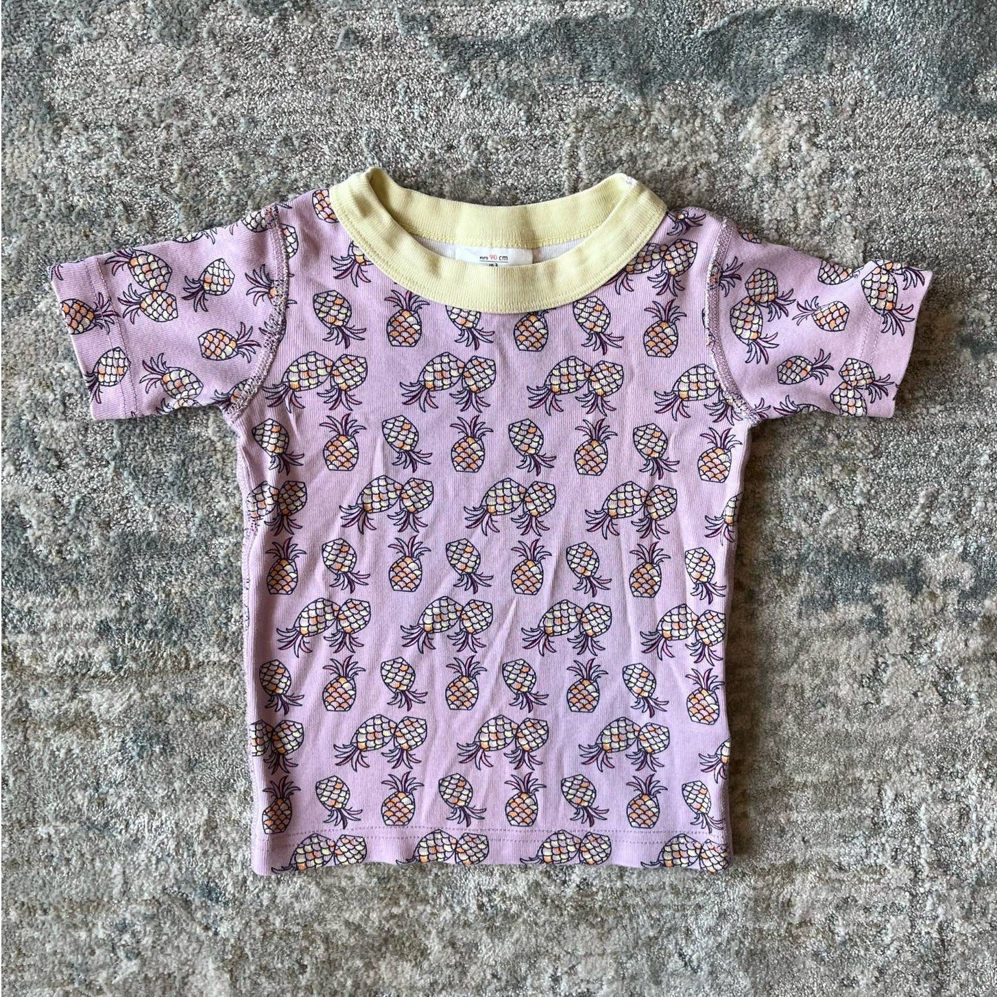 Hanna Andersson Purple Pineapple Short John PJs 90 cm 3T