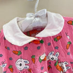 Load image into Gallery viewer, Vintage Kids N' Fun Pink Bunny Shortall Romper 12 Months
