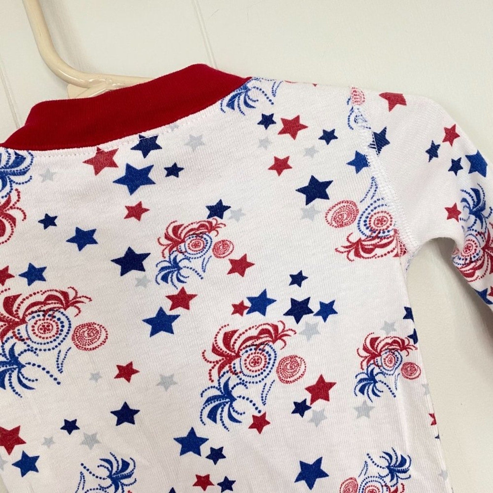 Hanna Andersson Red, White and Blue Fireworks Pajamas 60 cm 6-9 Months