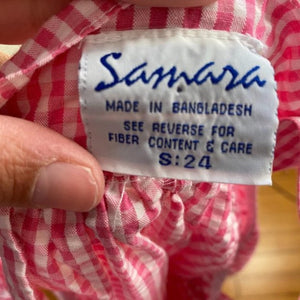 Vintage Samara Pink Gingham Seal Dress 24 Months