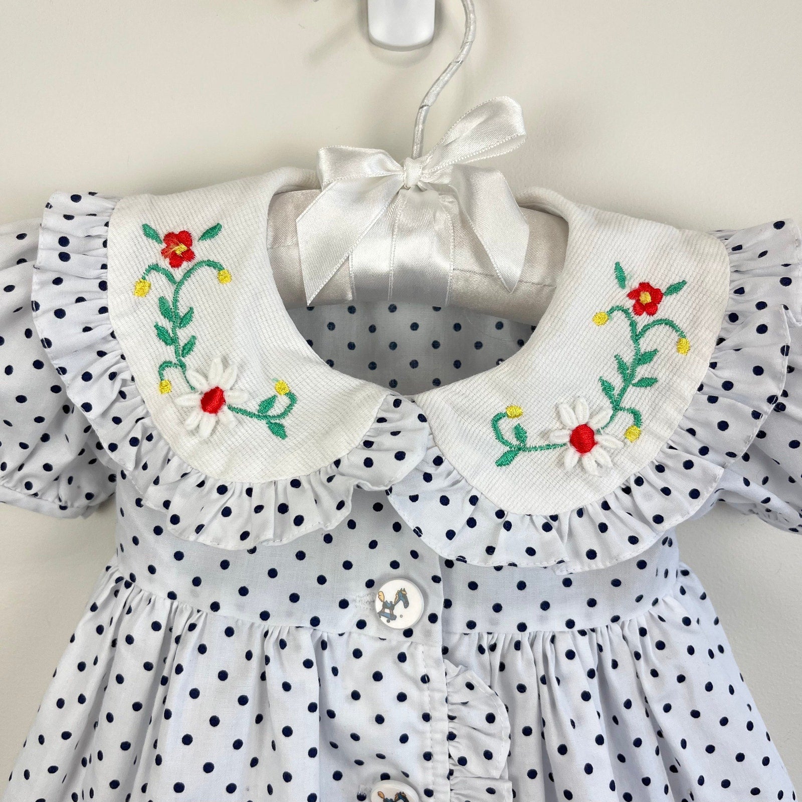 Vintage Sikaffy Polka Dot Dress 6 Months