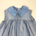 Load image into Gallery viewer, Vintage Girls Sleeveless Blue Plaid Dress
