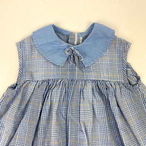 Vintage Girls Sleeveless Blue Plaid Dress