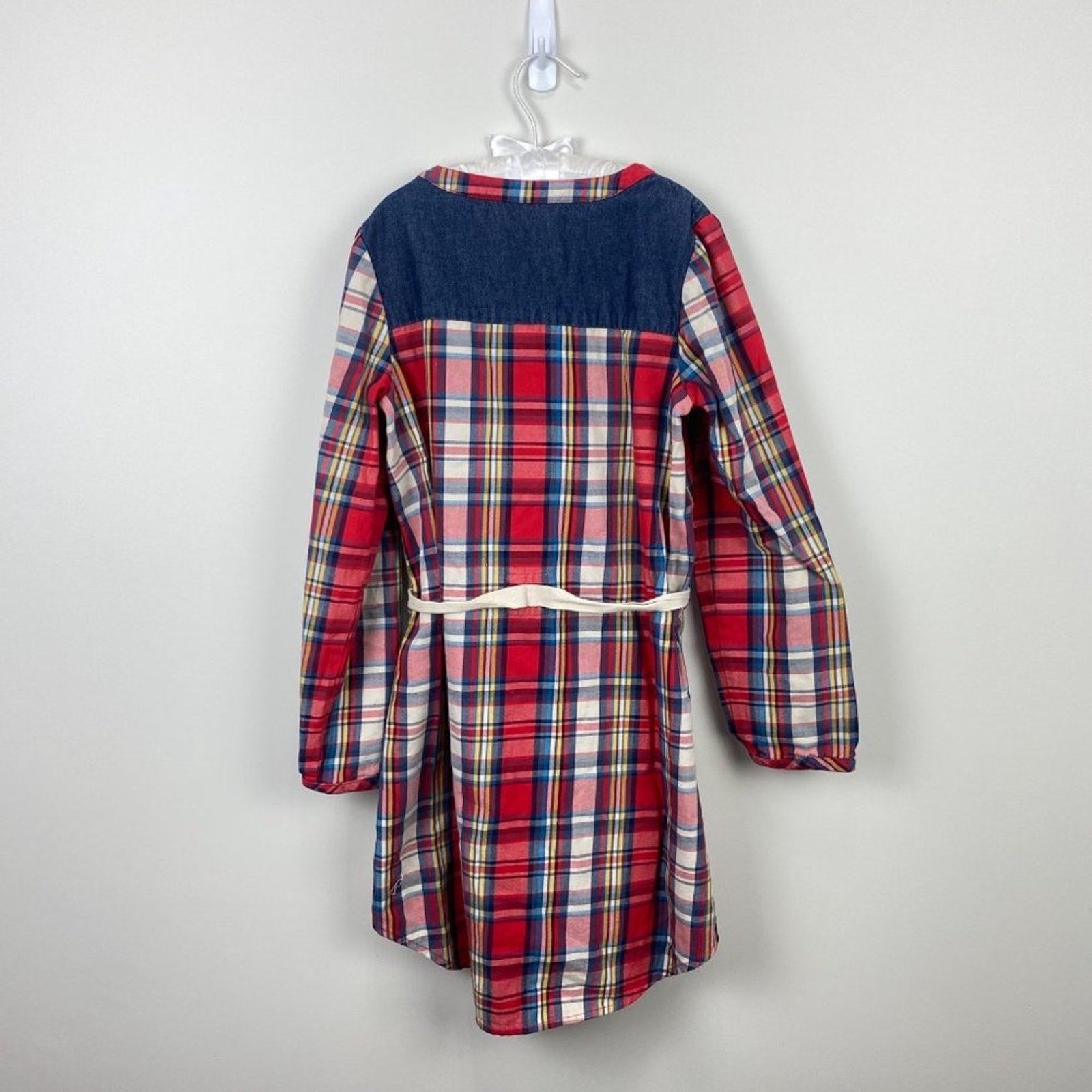 Hanna Andersson Girls Plaid Shirt Dress 130 cm