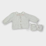 Load image into Gallery viewer, Vintage Girls White Cardigan Sweater 3-6 Months
