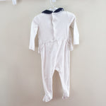 Load image into Gallery viewer, Laranjinha White &amp; Navy Layered Babygrow 12 Months
