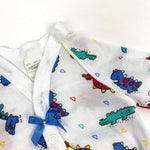 Load image into Gallery viewer, Vintage Teddy Bears Dinosaur Print Bow Footie Baby Girl Small
