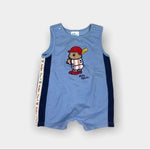 Load image into Gallery viewer, Vintage Oshkosh Blue Basbeball Bear Romper 12 Months
