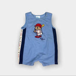 Load image into Gallery viewer, Vintage Oshkosh Blue Basbeball Bear Romper 12 Months
