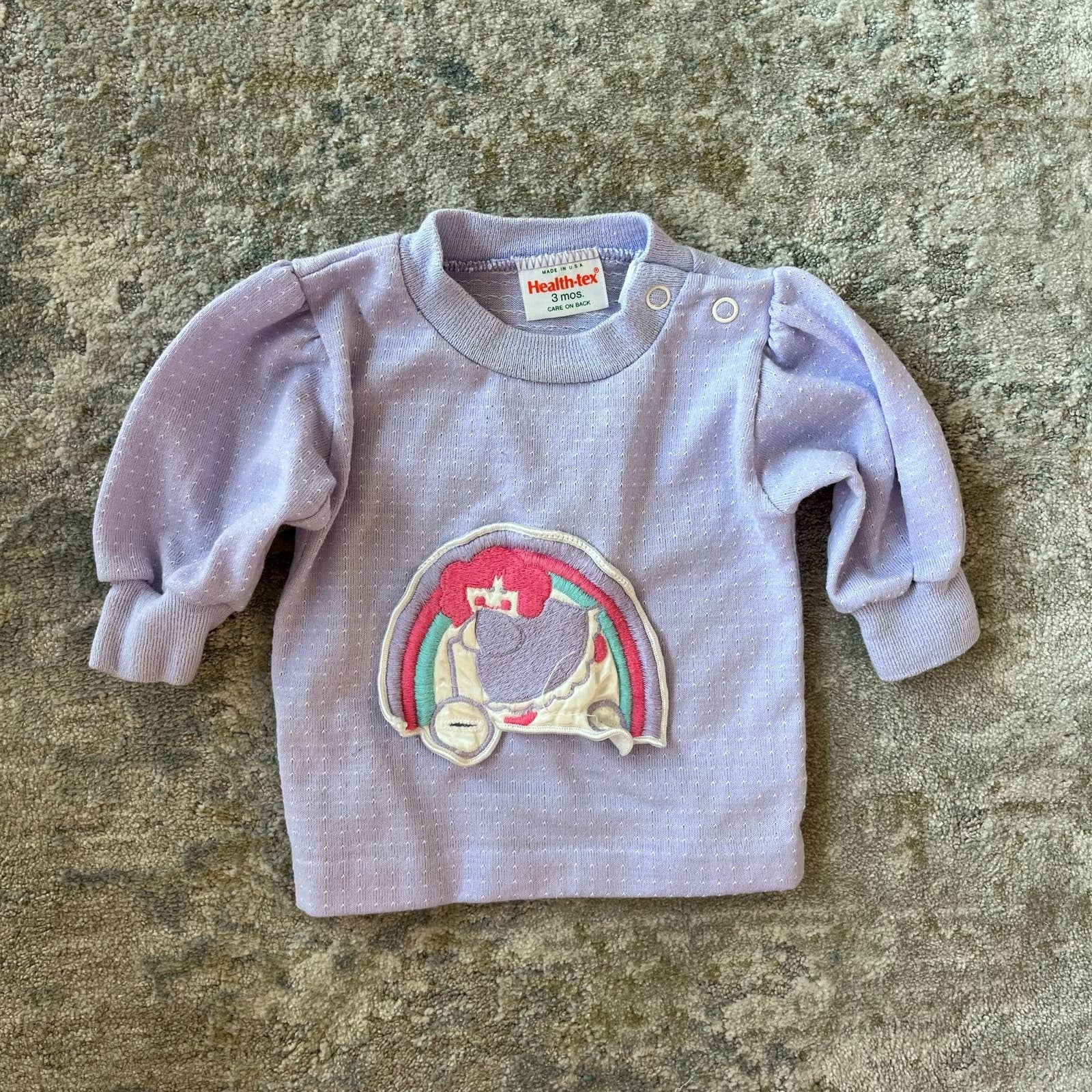 Vintage Healthtex Purple Rainbow Two Piece Set 3 Months USA