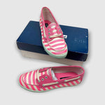 Load image into Gallery viewer, Sperry Topsider Girls Coral Stripe Cruiser 5 NWT
