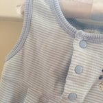 Load image into Gallery viewer, Little Impressions Blue &amp; White Overalls 3-6 Months
