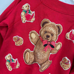 Load image into Gallery viewer, Vintage Hanes Red Teddy Bear Sweatshirt 4T USA
