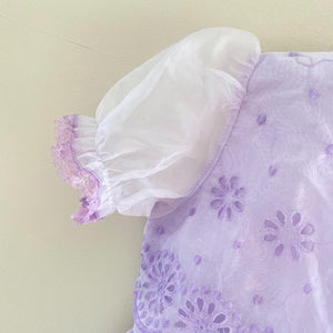 Vintage Claire Brooke Originals Sheer Purple Party Dress