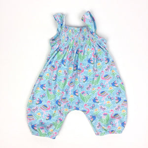 JoJo Maman Bebe Blue Flamingo Jumpsuit 0-3 Months