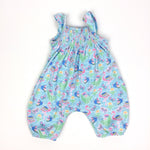 Load image into Gallery viewer, JoJo Maman Bebe Blue Flamingo Jumpsuit 0-3 Months
