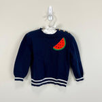 Load image into Gallery viewer, J. Crew Girls Navy Blue Watermelon Sweater 2T
