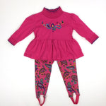 Load image into Gallery viewer, Vintage Healthtex Pink Leggings &amp; Shirt Set 2/3 USA
