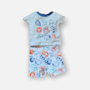 The Children's Place Two Piece Short-Sleeve Shorts Dinosaur PJS 0-3 Months