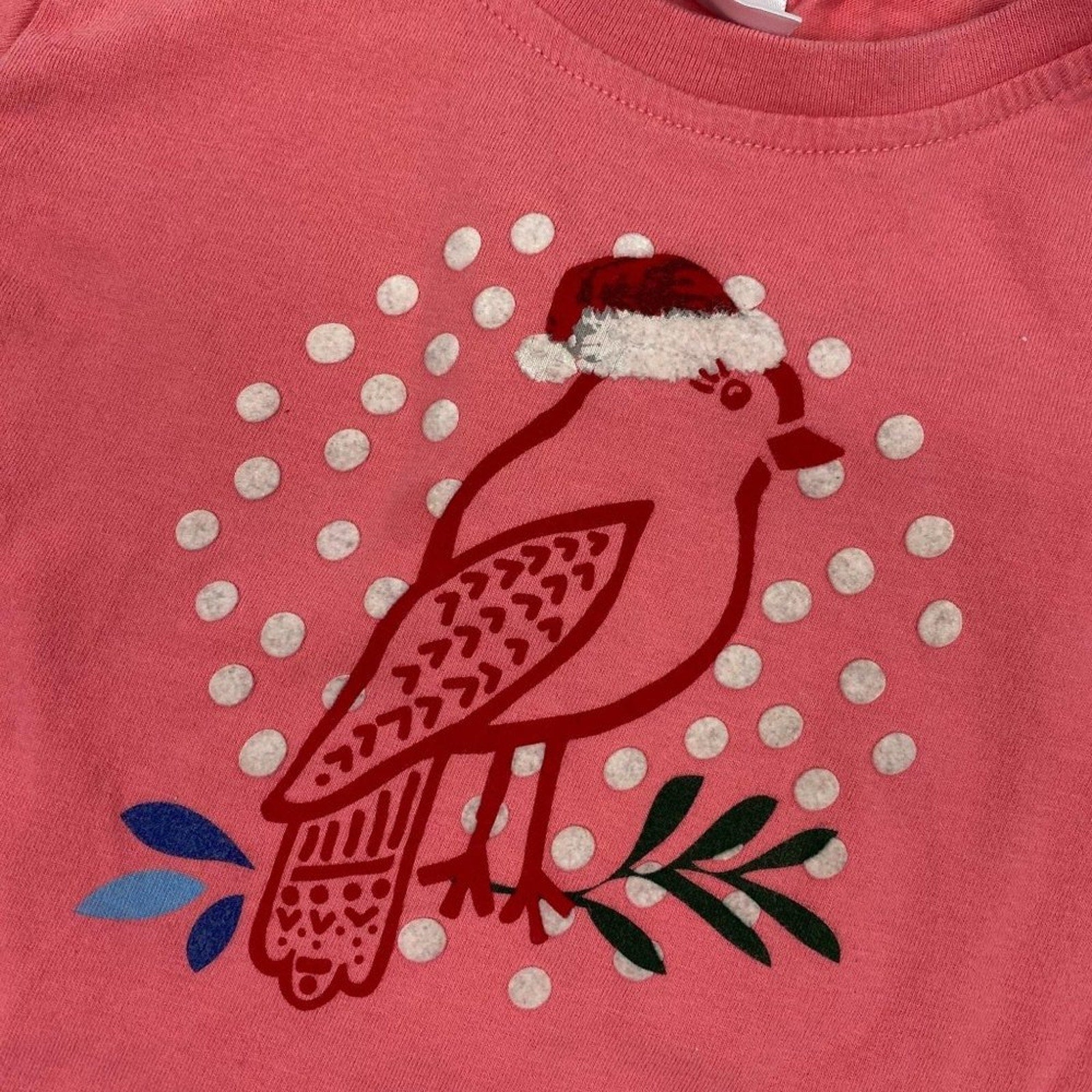 Hanna Andersson Girls Pink Bird Tee 120 cm 6-7