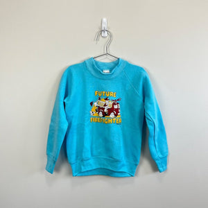 Vintage Future Firefighter Blue Pullover Sweatshirt 6-8 USA