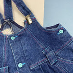 Load image into Gallery viewer, Vintage Premaman Pleated Clip Denim Overalls 6 Months
