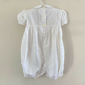 Pili Carrera Smocked White Romper One Piece Baby Toddler 18 Months