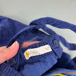 Load image into Gallery viewer, Mini Boden Woven Logo Overall Set Starboard Blue Farm 18-24 Months
