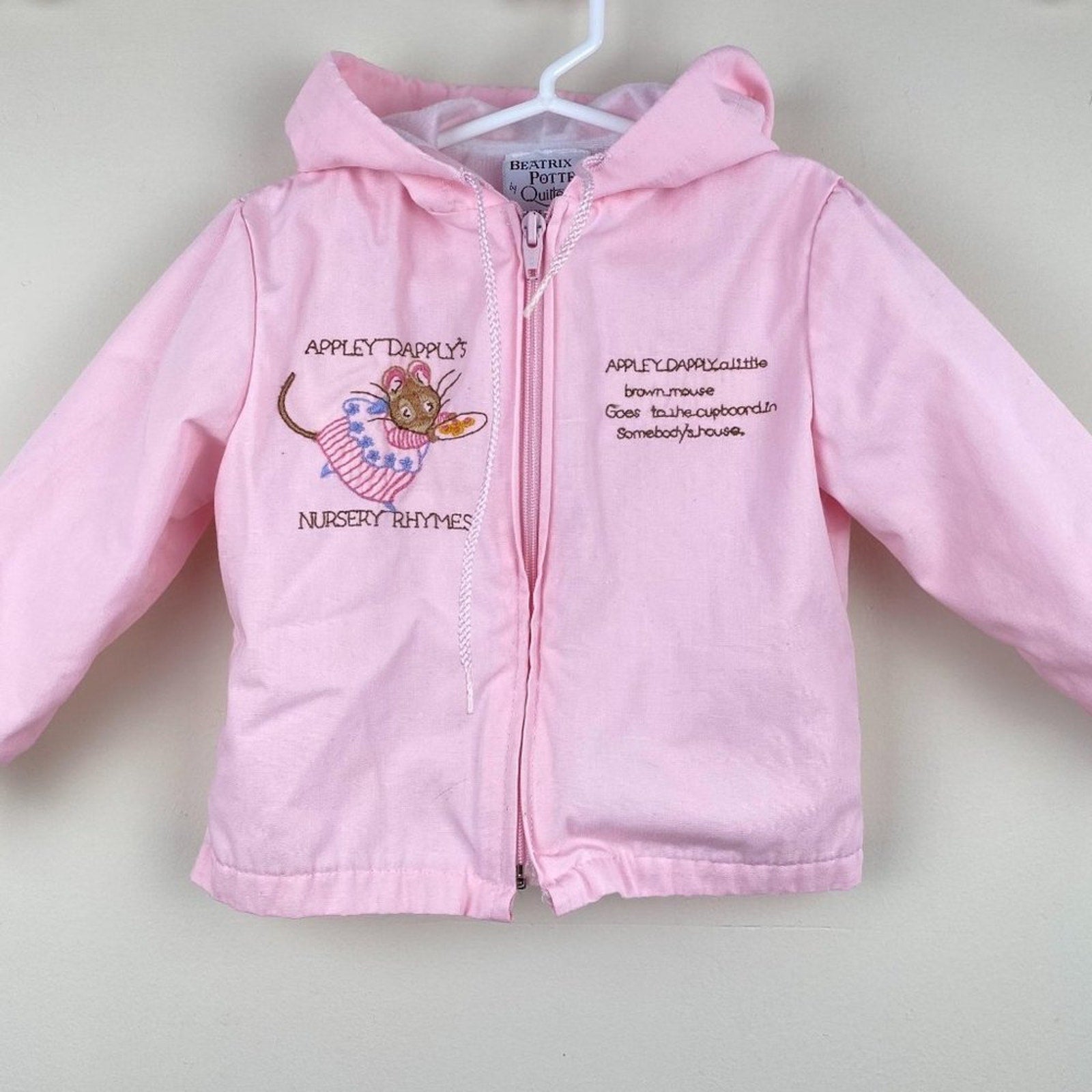 Vintage Quiltex Pink Nursery Rhyme Jacket 24 Months